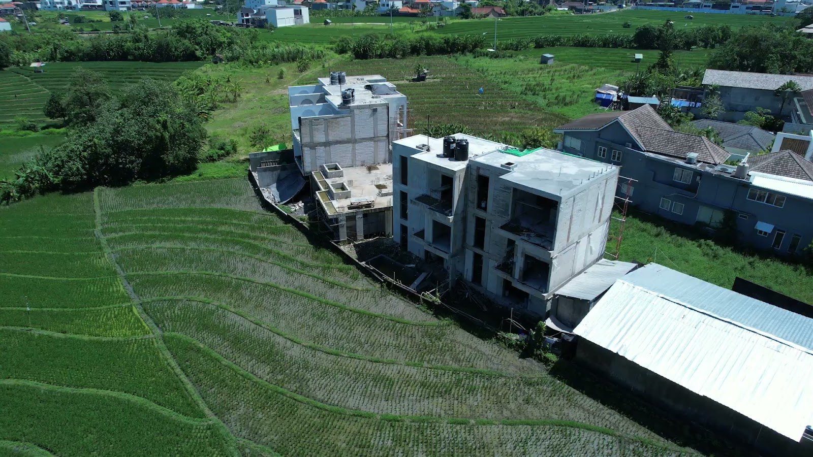 Ema Villas terraces topping out, aerial